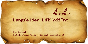 Langfelder Lóránt névjegykártya